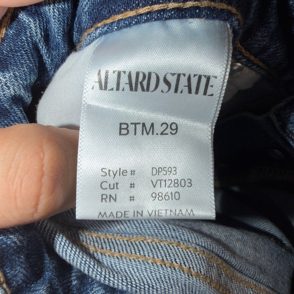 Altar'd State Wide Leg Jean Women 29 Blue High Rise Button Fly DP593 Medium Wash - Picture 6 of 10
